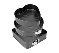 Lot de 3 moules à gâteau anti-fuite - 22/24/26 cm