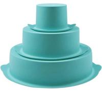 Lot de 3 moules à gâteau ronds en silicone avec revêtement antiadhésif, comprenant des moules de 7,5 cm, 15 cm et 22 cm