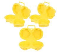 Lot de 3 moules à œufs micro-ondes pliables en PP jaune à clip cœur fleur | Ouverture et fermeture faciles, rangement compact, réutilisable, pour cuisson vapeur au micro-ondes