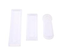 Lot de 3 moules rectangulaires en silicone en forme de griffe de chat en résine époxy pour marque-page avec trou, parfait pour un beau marque-page, porte-clés, sac à main,