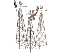 Lot de 3 moulins à vent Classeurs Grid Aids Garden Décoration extérieure Temps Hahn