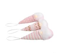 Lot de 3 nains de Noël à suspendre pour sapin de Noël suédois faits à la main en feutre doux et peluche pour mini figurines de Père Noël pour fêtes de fin d'année, maison (costume rose)
