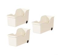 Lot de 3 organiseurs de rangement à roulettes en plastique avec roulettes et poignée, chariot multifonction pour cuisine, salle de bain, bureau, étagère extractible