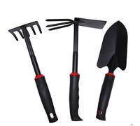 Lot de 3 outils de jardinage à main en acier inoxydable - Noir - Linxor