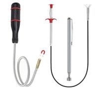 Lot de 3 outils de ramassage magnétiques télescopiques - Outil de ramassage magnétique télescopique, bâton à ressort extensible et pliable