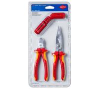 Lot de 3 outils Electricien Outil à dégainer Pince coupante Pince multifonction KNIPEX - 003130BKV01