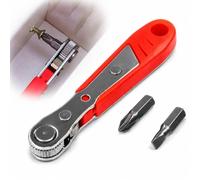 Lot de 3 outils multifonctions 3 en 1 en acier rouge, tournevis avec cliquet et intreuse, couverture cruciforme pour espaces restreints, kit d'outils à main pour la réparation à la maison et les