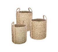 PEGANE Lot de 3 paniers de Rangement en Osier Coloris Naturel