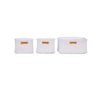 Lot de 3 paniers de rangement suspendus Teddy Blanc Cassé