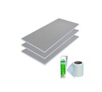 Lot de 3 panneaux de construction WEDI 250 x 60 x 10 cm + bande d'armature et colle