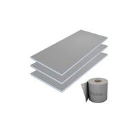 Lot de 3 panneaux de construction WEDI 250 x 60 x 8 cm + bande d'étanchéité