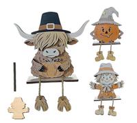 Lot de 3 panneaux en bois pour décoration de table d'Halloween | Lot de 3 décorations de table d'Halloween en bois conçues pour ajouter une chaleur festive rustique aux cheminées et étagères