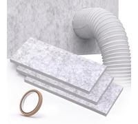 Lot de 3 panneaux en mousse isolés pour kit de joint fenêtre AC portable, panneaux joint fenêtre AC réglables pour la chaleur, remplir l'espace, réduire le bruit, panneau isolant robuste et épais pou