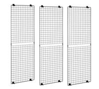 Lot de 3 Panneaux Muraux Décoratifs 61 x 182,8 cm-Duoku-Grille en Acier au Carbone pour Affichage Créatif-Présentation de Photos