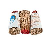 Lot de 3 paquets d'encens népalais Corde Nag Champa Satya Sai Baba 100 % naturel Soga Parfum artisanal 120-140 bâtonnets