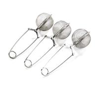Lot de 3 passoires à thé en maille avec poignée pour feuilles et épices en acier inoxydable
