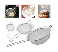 Lot de 3 passoires coniques inox - 20/14/8 cm | Passoire chinois, tamis cuisine