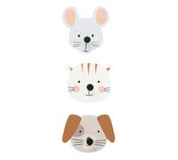 Lot de 3 patères animaux