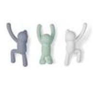 Lot de 3 patères murales avec fixations pastels Buddy Hook - - Multicolore - Plastique