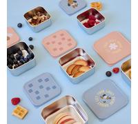 Lot de 3 boîtes à goûter en inox LÄSSIG bleu TU