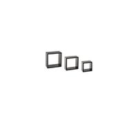 Atmosphera - Étagères murales Fixy Cube - Lot de 3 petites - Noir