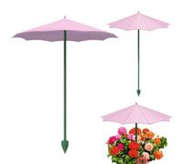 Lot de 3 petits parasols pour plantes | Parapluie pour fleur avec piquet pour extérieur, cour, balcon, lit, pot de fleurs de 26,4 cm