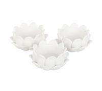 Lot de 3 photophores en forme de fleur de lotus Blanc