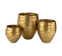 Lot de 3 Photophores en Métal Wilburn 52cm Or