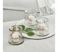 Lot de 3 photophores Gravière transparent H/Ø env. 14.5/14 cm