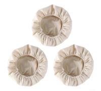 Lot de 3 pièces rondes en lin naturel de 22,9 cm - Housses réutilisables pour kit de démarrage au levain, accessoires de corbeille à pain
