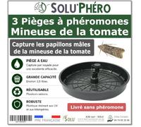 Lot de 3 Pièges à phéromones Mineuse de la Tomate Tuta absoluta - Water Trap à Eau Réutilisable 34 cm - Grande Capacité 3,5 L - Piège Papillons pour Potager et Serre - sans Phéromone