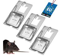 Lot de 3 pièges à rats - 170 x 90 mm avec une grande force de frappe pour les grands rongeurs - Kotarbau