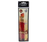 Lot De 3 Pinceaux d'art - Plat N°0 - Plat N°6 - Plat N°8 - Amt