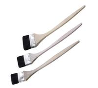 Lot de 3 pinceaux de peinture professionnels courbés pour radiateur - Pour nettoyage d'espaces étroits - Long manche en bois - Poils inclinés - Peinture professionnelle