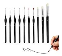 Lot de 3 Pinceaux Drybrush en Poils De Chèvre Et 7 Pinceaux Fins De Détail pour Peinture Miniature Et ModéLisme - Aquarelle, Acrylique, Gouache, Terrain Complexe Et Création Artistique Précise