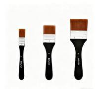 Lot de 3 Pinceaux Peinture Acrylique Noir, Pinceau Plat Tailles 2, 4, 6 pour Peinture a l'huile, Aquarelle et Gouache, Pinceaux Peinture Professionnels pour Artistes et Debutants, Pinceau Acrylique