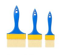 Lot de 3 Pinceaux Plats, Pinceaux à Peinture, 5.08/7.62/10.16cm Pinceau Peinture et Vernis Bois avec Manche Bois pour lasure, Colle, Teinture et Bricolage Intérieur, Extérieur, Bleu