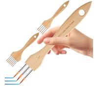 Lot de 3 pinceaux pour artistes avec poils en nylon et laine pour peinture à l'huile, pour débutants, adultes, artisanat, céramique, toile