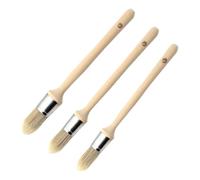 Lot de 3 Pinceaux Rond Professionnnels Pinceaux Peinture Mur Brosse Ronde | en Bois Poils Fibres Synthétiques, Pinceau Pouce à Rechampir pour Émaux,Teinture, Apprêts, Vernis (15mm, 18mm, 21mm)