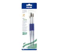 Lot de 3 pinceaux Ronds en Bois de chèvre et synthétique. Manche en Plastique Ergo Série 116 n° 2, 8 et 12