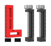 Lot de 3 pinces à angle droit, kit de serrage d'angle à 90 degrés pour le travail du bois, l'assemblage d'armoires, règle carrée en alliage d'aluminium