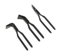 Lot de 3 pinces coupantes droites à 45 ° 90 ° en acier au carbone - Pince à tôle ergonomique avec poignée antidérapante - Pince pliante manuelle pour le travail de la tôle, la réparation automobile