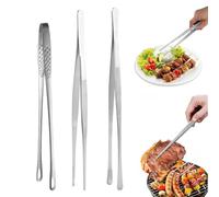 Lot De 3 Pinces De Cuisine Professionnelles En Acier Inoxydable,Pince Cuisine,Pince Barbecue,Pince De Cuisine,Pince Cuisine Inox,30 Cm Et 28 Cm,Pour Cuisiner Griller Cuire Pince Arrêter Poisson Pince
