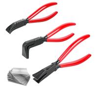 Lot de 3 pinces pliantes - Pince à cintrer la tôle 0-45-90 ° - Mini pinces à tôle de 22 mm de large - Pince pliante et pince à cintrer pour couvreur et plombier - Poignées antidérapantes pour plier
