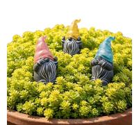 Lot de 3 piquets de jardin en résine résistants aux intempéries | Statuette de nain de pelouse d'été pour pelouse, patio, porche, parterre de fleurs, pot de fleurs, allée, printemps et été