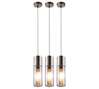 Lot de 3 plafonniers pendules salon salle à manger lampes suspendues en verre fumé