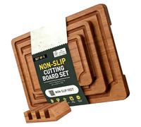 Lot de 3 planches à découper en bambou de qualité supérieure pour cuisines Ensemble de planches à découper robustes et conviviales avec finitions lisses Planche à découper à légumes facile à nettoyer