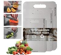 Lot de 3 planches de cuisine en titane 100 % - Nouvelle version 2025, anti-rayures, double face, sans BPA - Choix hygiénique et durable pour la cuisine moderne