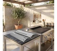 Lot de 3 plaques chauffantes réglables en acier pour grille de cuisson en | Tameur de flamme en émail pour la plupart des barbecues à gaz, surface de cuisson uniforme et protection du brûleur