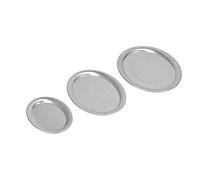 Lot de 3 Plateaux à Dessert en Acier Inoxydable, Plateau Décoratif, Processus de Polissage Miroir, Présentoir à Bijoux, Ovale, Petit Plateau de Rangement pour Tables, Cuisine, Armoires de(Argent)